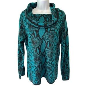 Shabby Chic Preppy Cozy Academia ANTONIO MELANI Snake Skin Design Sweater
